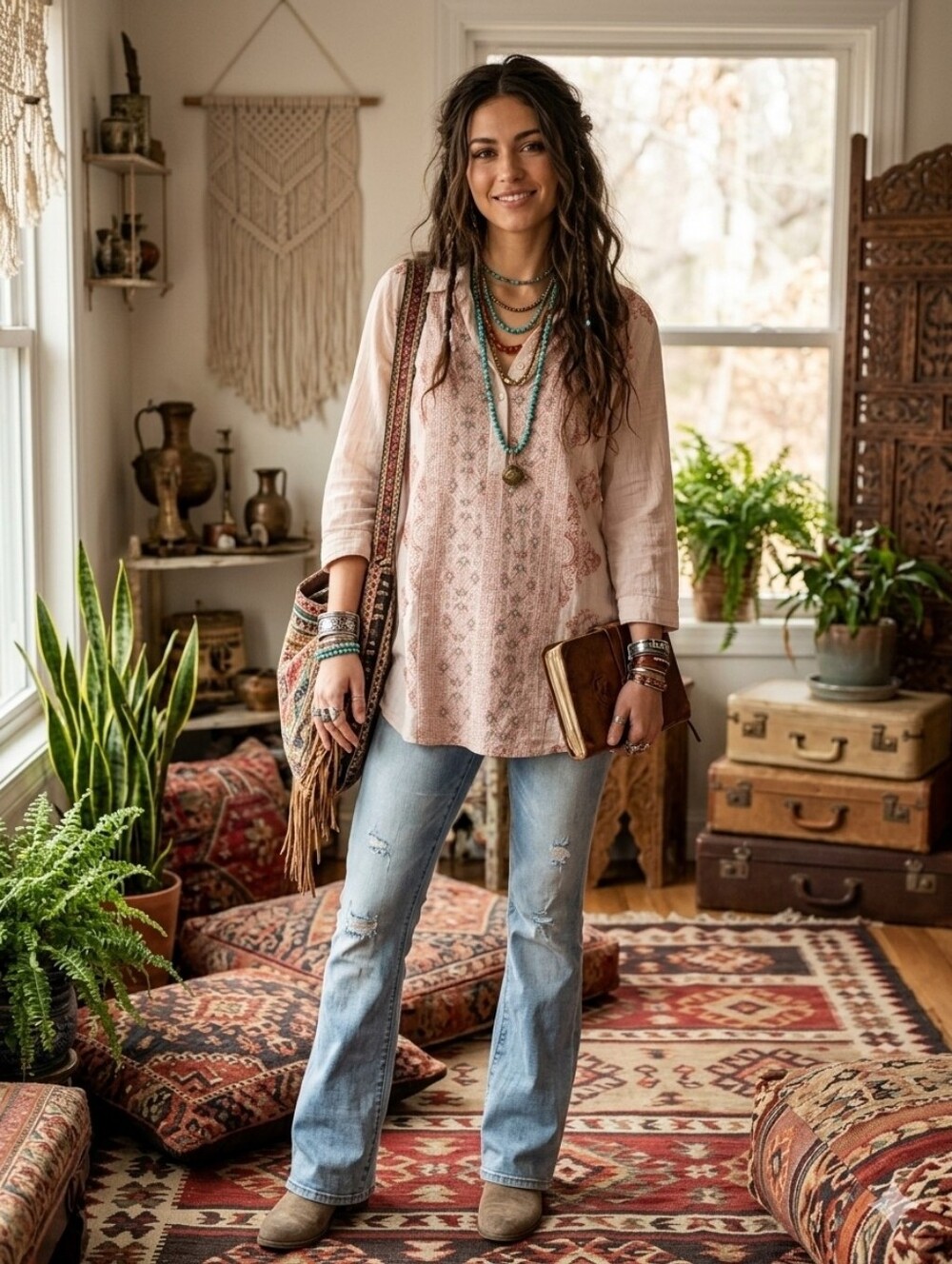 Bohemian Style Beaded Tunic